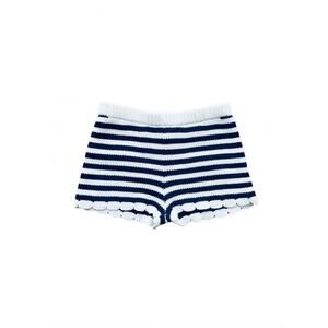 NEW LITTLE OLIN girl's tween knit shorts in navy & white